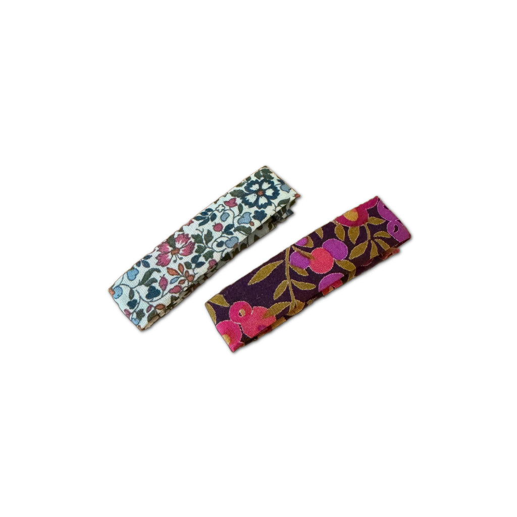 Liberty Bar Clips, Burgundy/Multi Florals