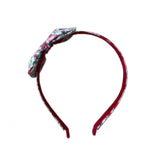 Liberty of London Bow Headband, Red/Cream Floral