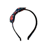 Liberty of London Bow Headband, Ink/Red Floral