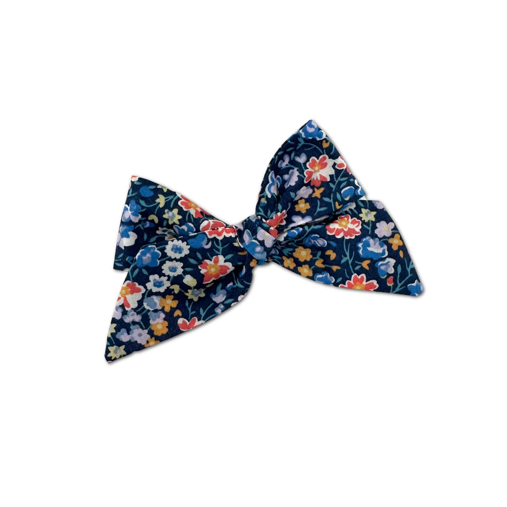 Baby Tied Bow, Liberty Blue/Orange Floral