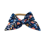 Baby Tied Bow, Liberty Blue/Orange Floral