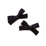 Skinny Ribbon Pigtail Bows, Black