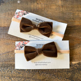 Baby Velvet Bow, Chocolate