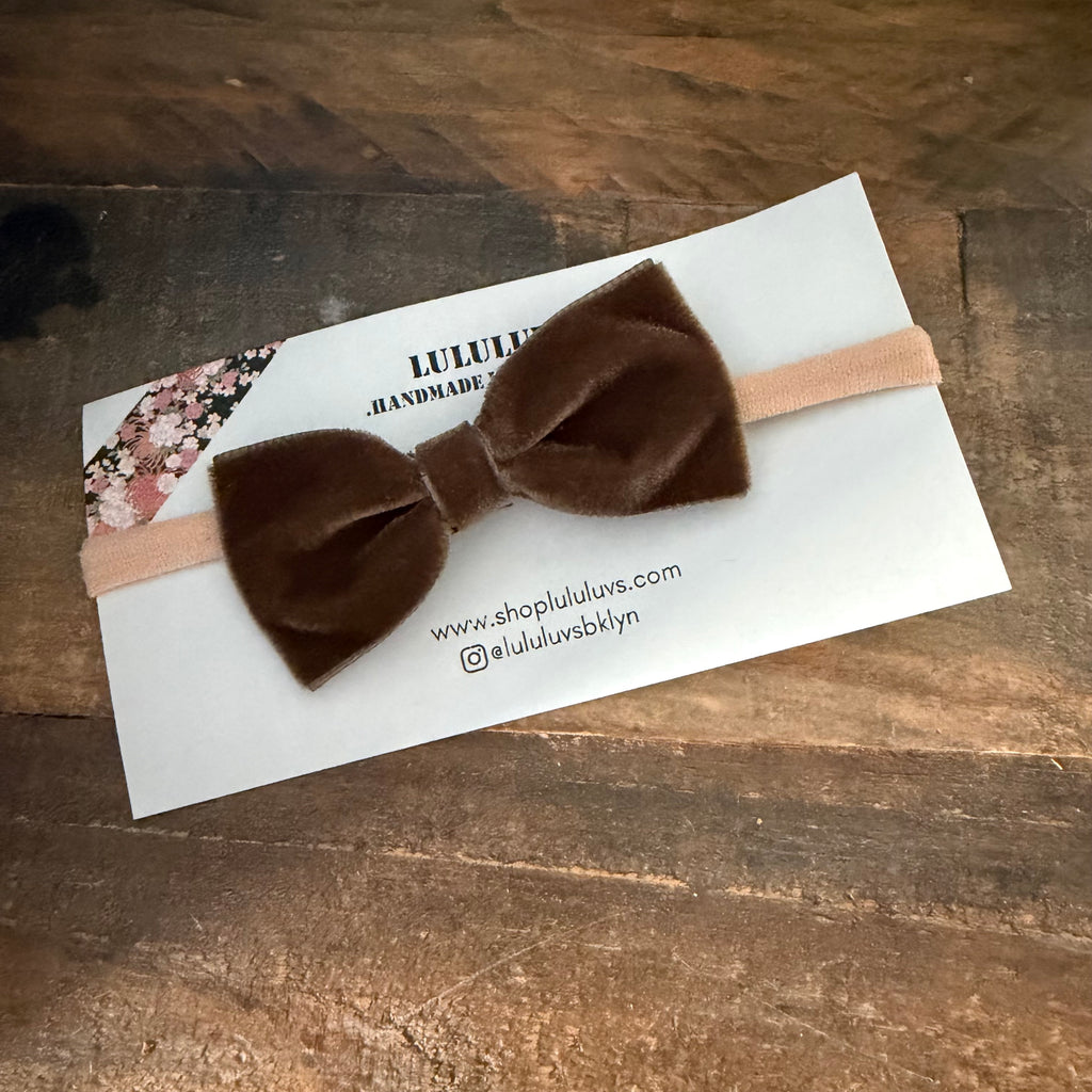 Baby Velvet Bow, Chocolate