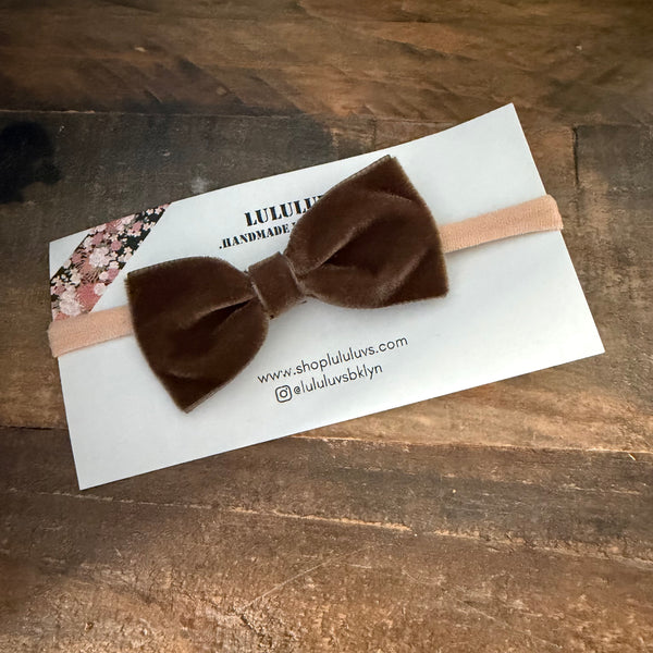 Baby Velvet Bow, Chocolate