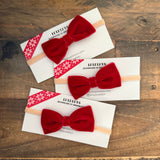 Baby Velvet Bow, Ruby