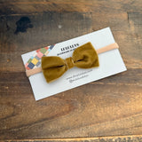 Baby Velvet Bow, Antique Gold