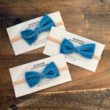 Baby Velvet Bow, French Blue