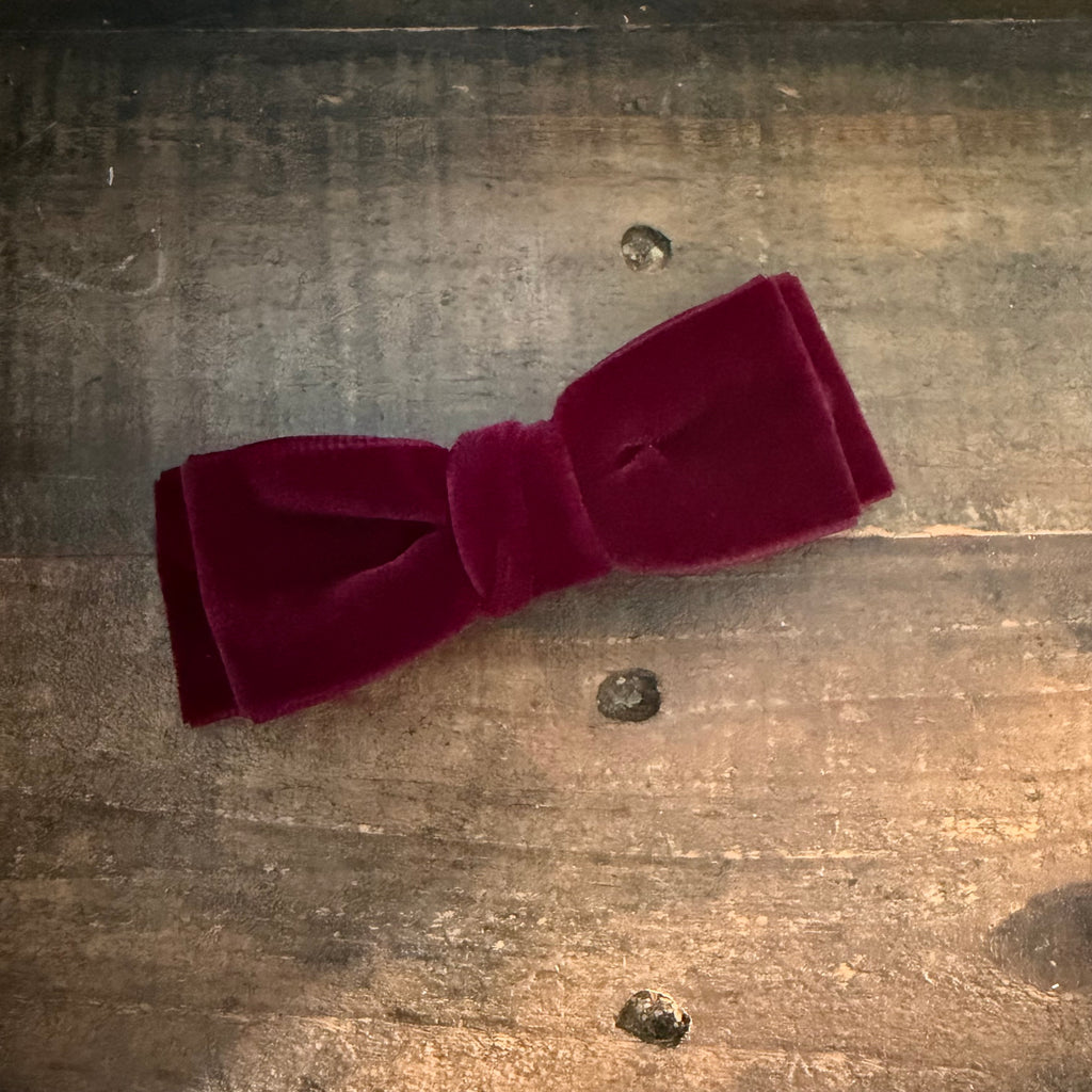 Double Velvet Bow, Burgundy
