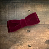 Double Velvet Bows, Burgundy/Navy Bundle Set