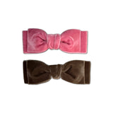 Double Velvet Bows, Rose/Chocolate Bundle Set
