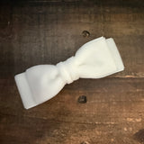 Double Velvet Bow, White
