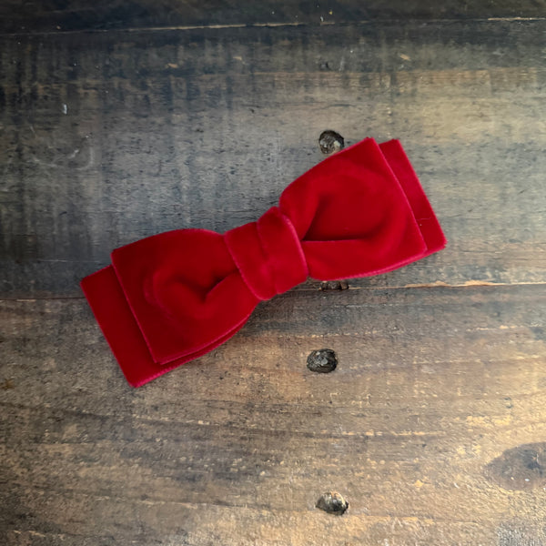 Double Velvet Bow, Ruby