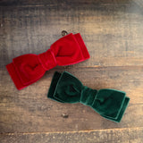 Double Velvet Bow, Ruby