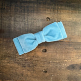 Double Velvet Bow, Dusty Blue