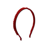 Mini Pom Pom Headband, Red