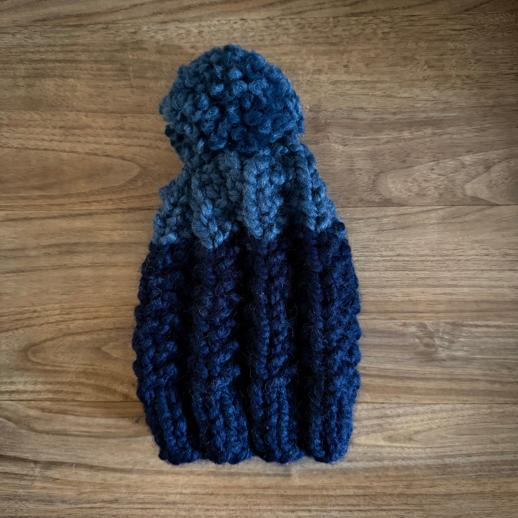 READY TO SHIP! Kids S, Colorblock Hat in Navy/Denim