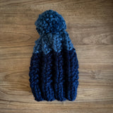 READY TO SHIP! Kids S, Colorblock Hat in Navy/Denim