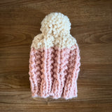 READY TO SHIP! Kids S, Colorblock Hat in Baby Pink/Twinkle