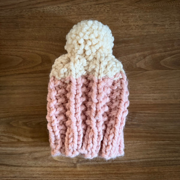 READY TO SHIP! Kids S, Colorblock Hat in Baby Pink/Twinkle