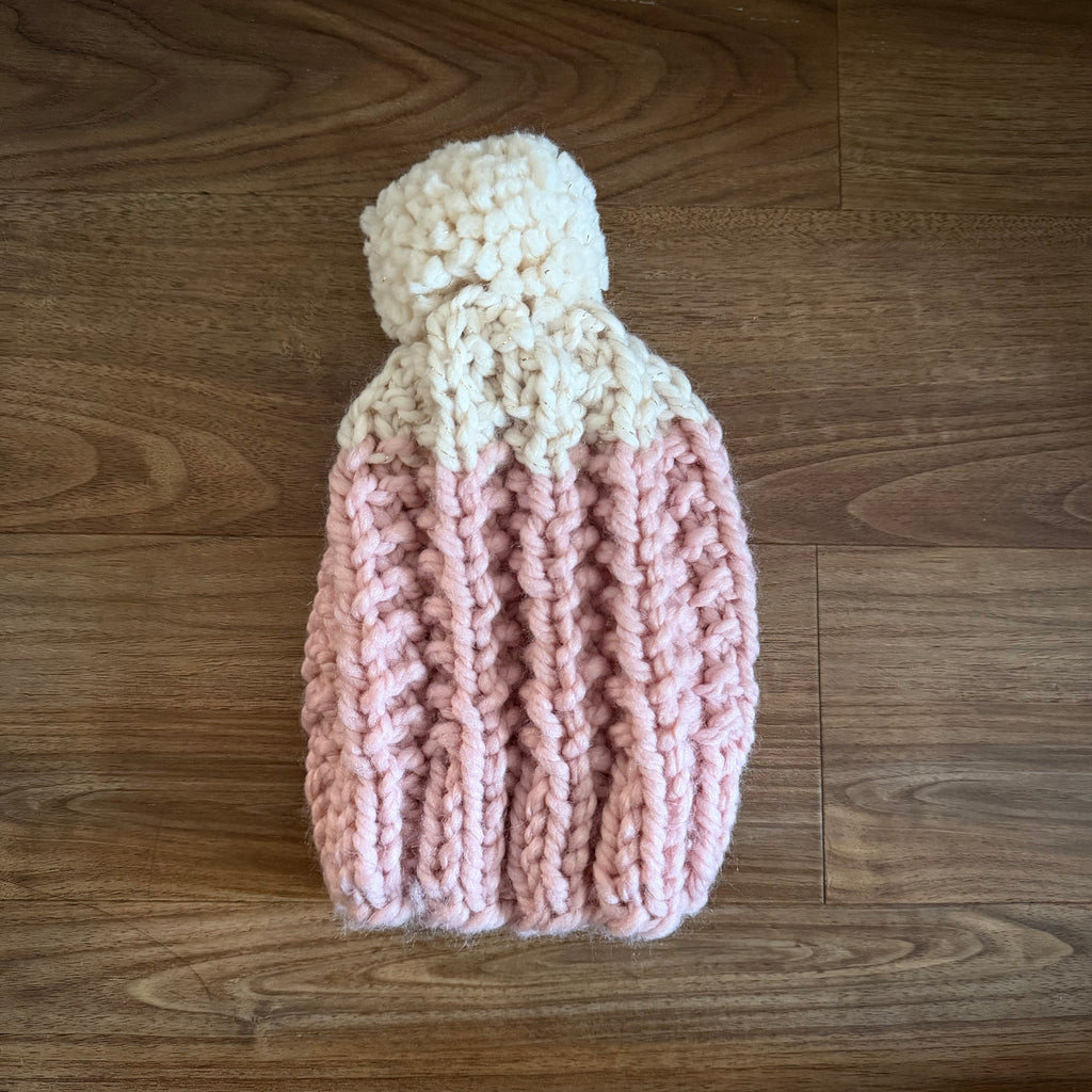 READY TO SHIP! Kids M, Colorblock Hat in Baby Pink/Twinkle