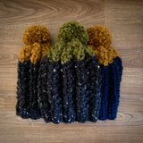 READY TO SHIP! Kids M, Colorblock Hat in Flecked Black/Honey