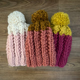READY TO SHIP! Kids M, Colorblock Hat in Baby Pink/Twinkle