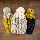 READY TO SHIP! Kids M, Colorblock Hat in Oat/Snow