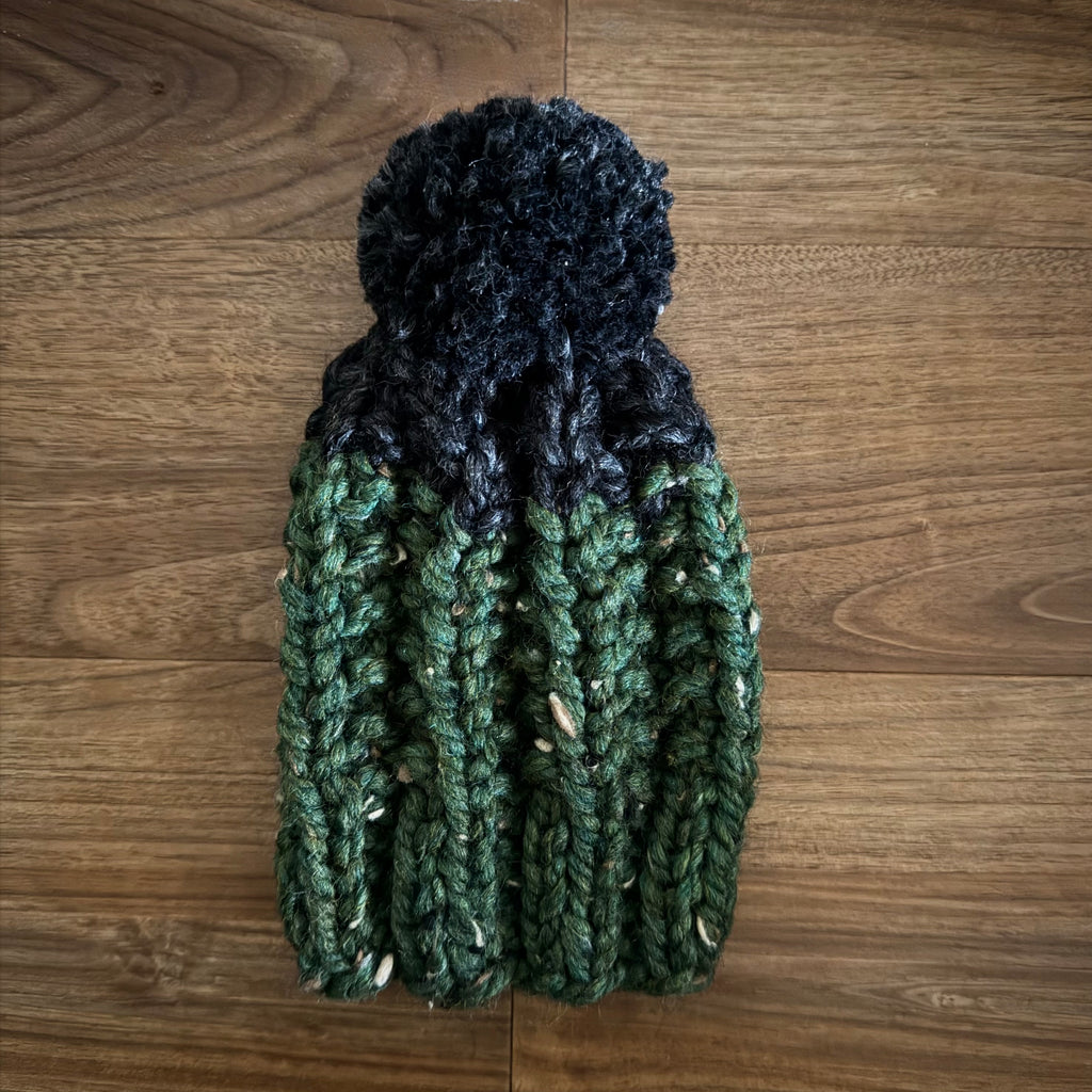 READY TO SHIP! Kids XS, Colorblock Hat in Kale/Charcoal