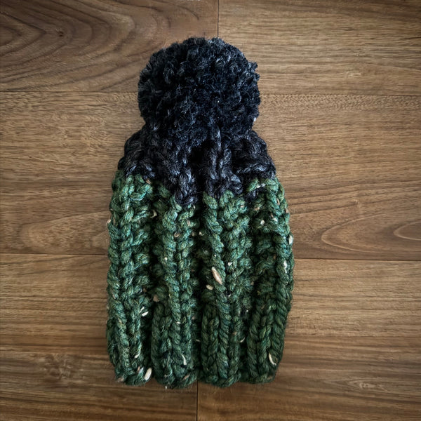 READY TO SHIP! Kids XS, Colorblock Hat in Kale/Charcoal
