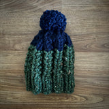 READY TO SHIP! Kids S, Colorblock Hat in Kale/Navy