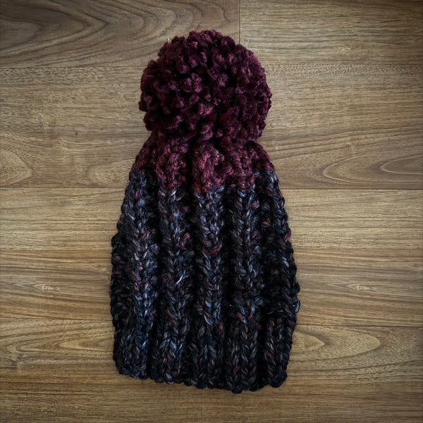 Ready to Ship! Adult Colorblock Knit Hat in Night Sky/Galaxy