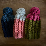 READY TO SHIP! Kids M, Colorblock Hat in Peachy Pink/Marble