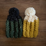 READY TO SHIP! Kids XS, Colorblock Hat in Mustard/Snow
