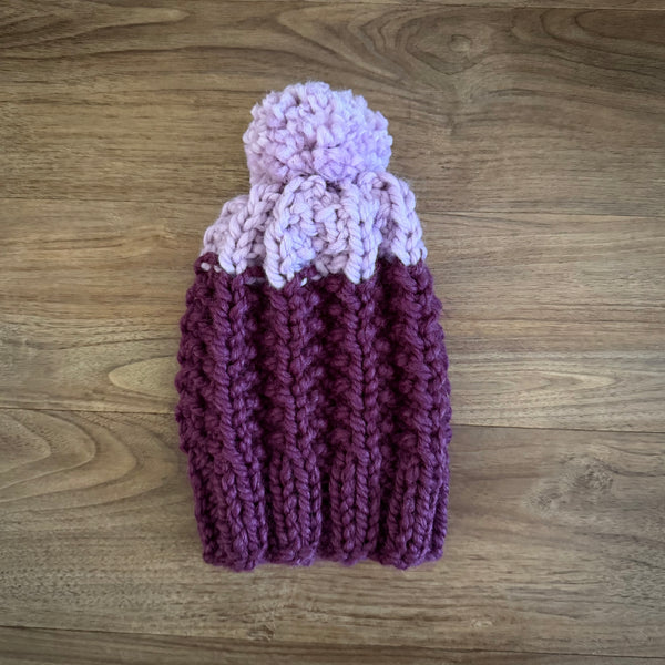READY TO SHIP! Kids M, Colorblock Hat in Fig/Fairy