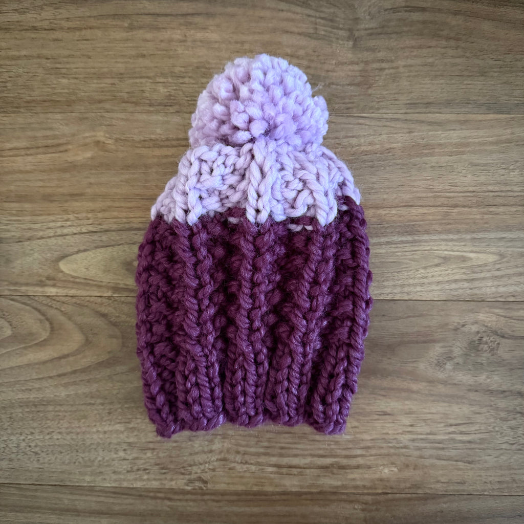 READY TO SHIP! Kids S, Colorblock Hat in Fig/Fairy