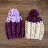 READY TO SHIP! Kids S, Colorblock Hat in Fig/Fairy