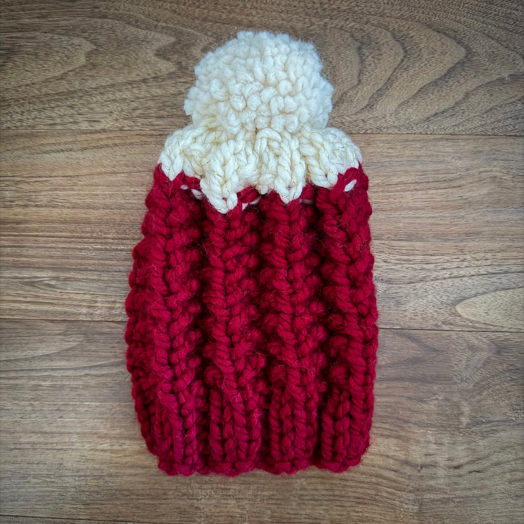 READY TO SHIP! Kids M, Colorblock Hat in Cranberry/Twinkle