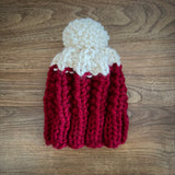 READY TO SHIP! Kids S, Colorblock Hat in Cranberry/Twinkle