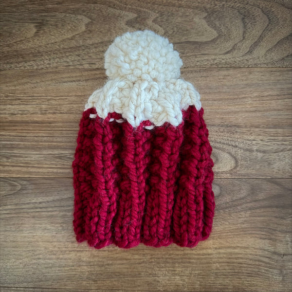 READY TO SHIP! Kids S, Colorblock Hat in Cranberry/Twinkle