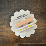 Embroidered Ribbon Bar Clips in Peach, set of 2