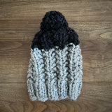 READY TO SHIP! Kids M, Colorblock Hat in Marble/Charcoal