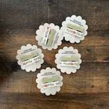 Embroidered Ribbon Bar Clips in Sage, set of 2