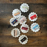 Embroidered Ribbon Bar Clips in Peach, set of 2