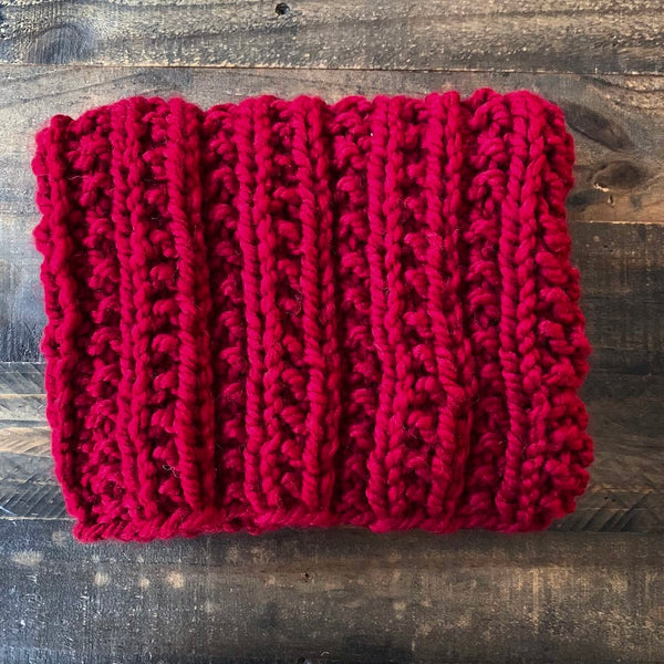 READY TO SHIP! Adult Emilia Chunky Cowl Scarf, Cranberry