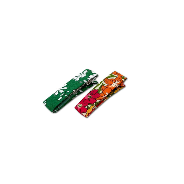Liberty Bar Clips in Bright Florals, set of 2