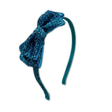 Glitter Bow Headband,Turquoise