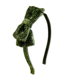 Glitter Bow Headband, Green