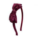 Glitter Bow Headband, Magenta