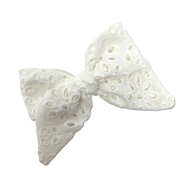 Eyelet Bow, White